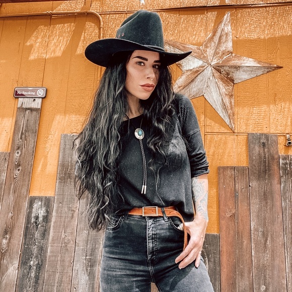 *RARE* Vintage Stetson 4X Beaver Cowboy Hat Black - Picture 4 of 6